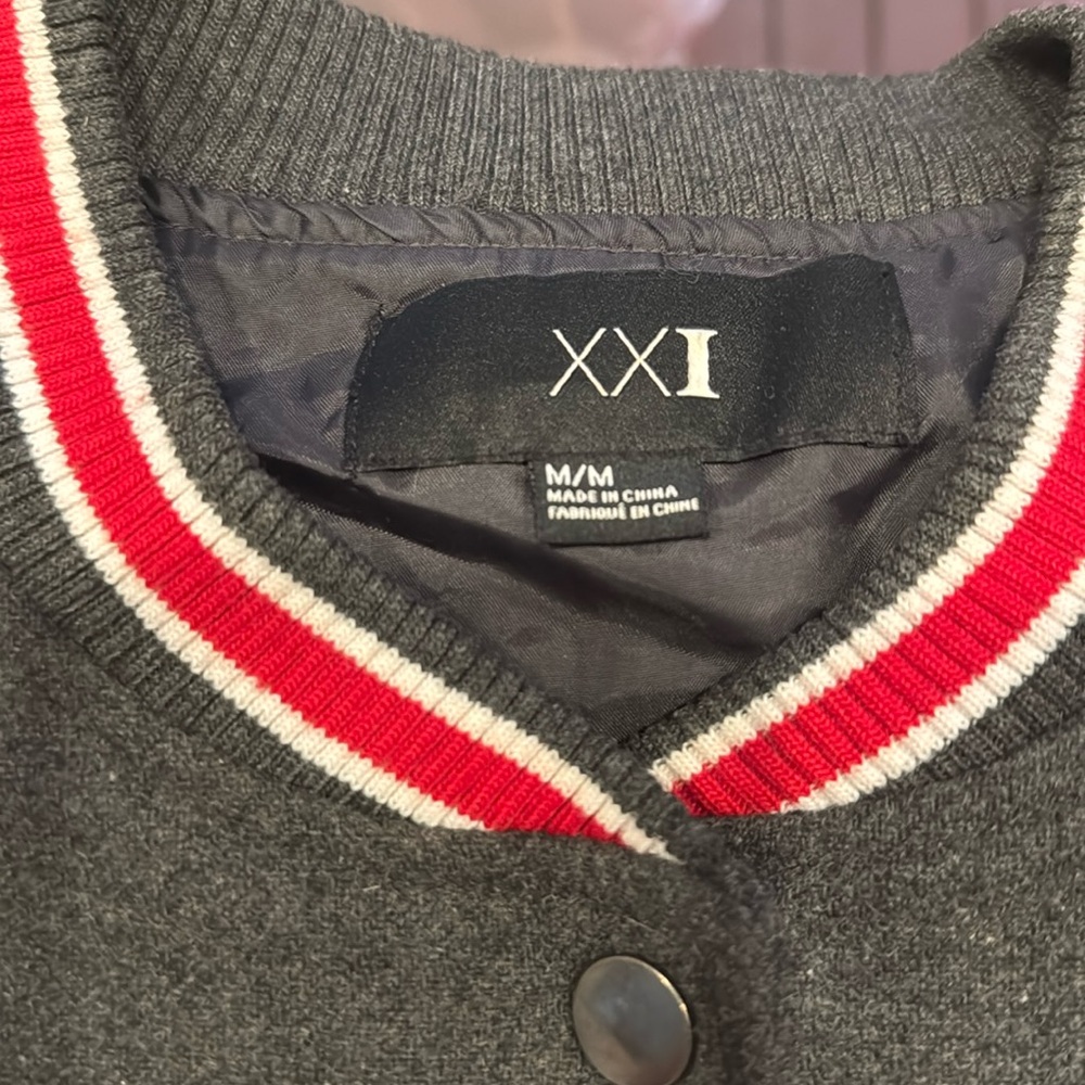 Varsity jacket wool and poly blend